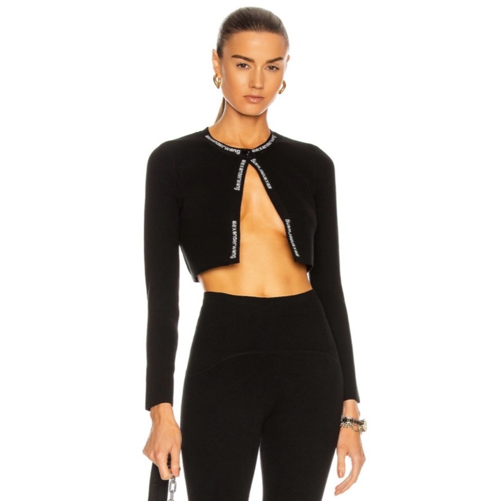 Alexander Wang Logo Cropped Cardigan